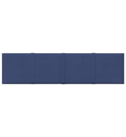 Panneaux muraux 12 pcs Bleu 60x15 cm Tissu 1,08 m²