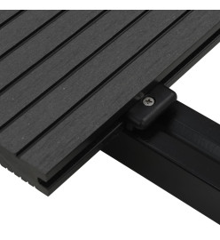 Panneaux de terrasse solides et accessoires WPC 26m² 2,2 m Noir