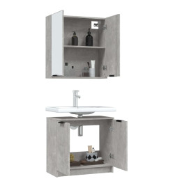 Meubles de salle de bain 2 pcs Gris béton Bois d'ingénierie