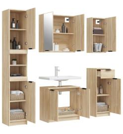 Meubles de salle de bain 5 pcs Chêne Sonoma Bois d'ingénierie