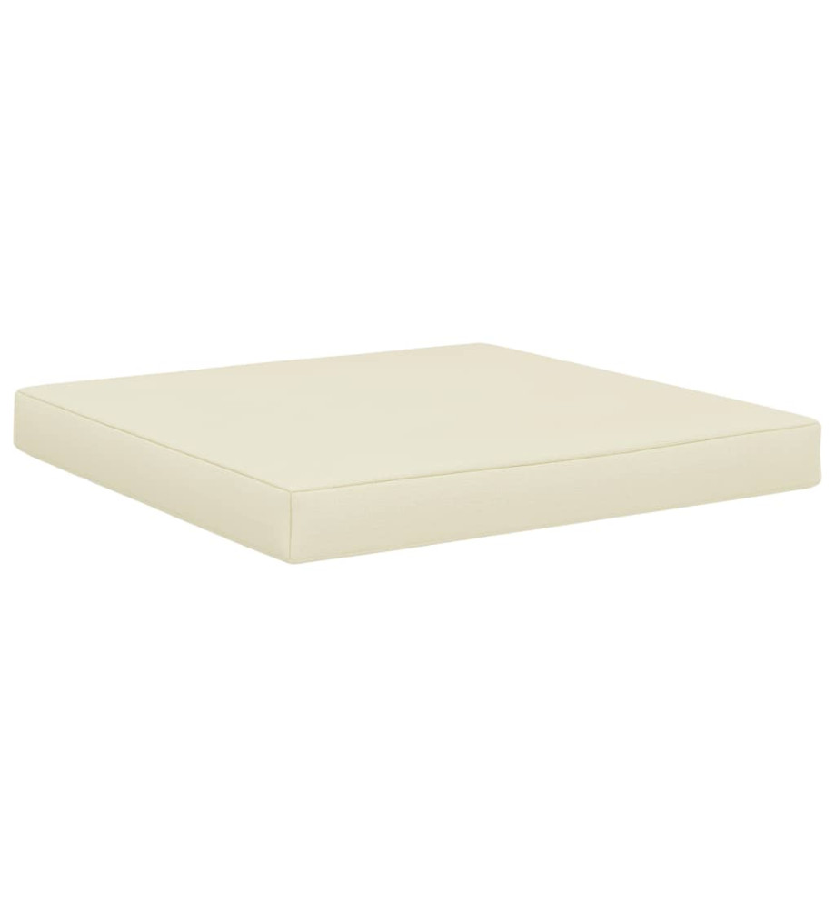 Coussin de plancher de palette 60x61,5x6 cm Crème Tissu