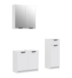 Ensemble d'armoires salle de bain 3 pcs blanc bois d'ingénierie