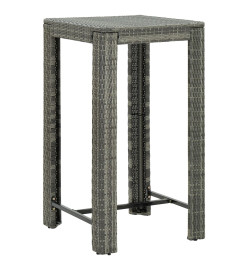 Ensemble de bar jardin 3 pcs gris poly rotin/bois massif acacia