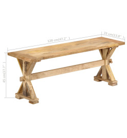 Banc d'entrée 120x35x45 cm Bois de manguier solide