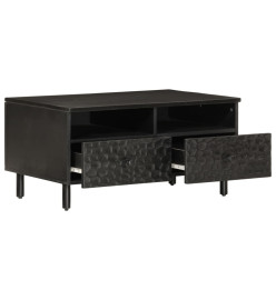 Table basse noir 80x54x40 cm bois massif de manguier