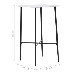 Table de bar Blanc 60 x 60 x 111 cm MDF