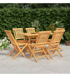 Ensemble à dîner de jardin 7 pcs Bois de teck solide