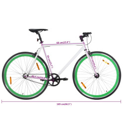 Vélo à pignon fixe blanc et vert 700c 59 cm