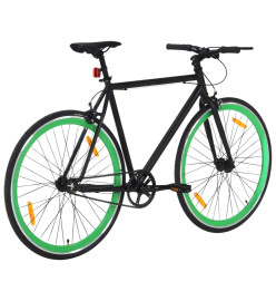 Vélo à pignon fixe noir et vert 700c 51 cm