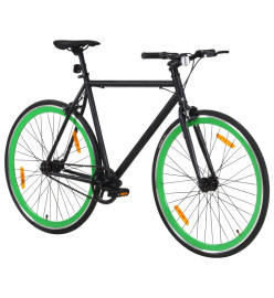 Vélo à pignon fixe noir et vert 700c 59 cm