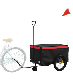 Remorque de vélo noir et rouge 45 kg fer