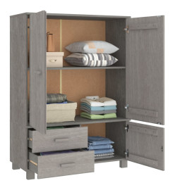 Garde-robe HAMAR Gris clair 99x45x137 cm Bois massif de pin