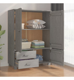 Garde-robe HAMAR Gris clair 99x45x137 cm Bois massif de pin