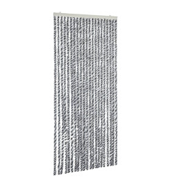 Rideau anti-mouches gris et noir et blanc 56x185 cm chenille