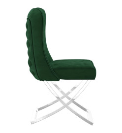 Chaise de salle à manger Vert foncé 53x52x98 cm Velours et inox