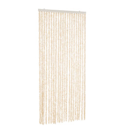 Rideau anti-mouches beige et blanc 56x185 cm chenille