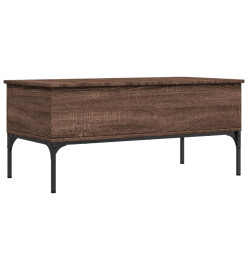 Table basse chêne marron 100x50x45cm bois d'ingénierie et métal