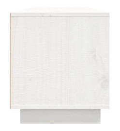 Meuble TV Blanc 140x35x40 cm Bois de pin massif