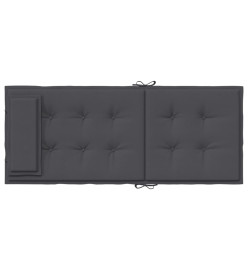 Coussins de chaise à dossier haut lot de 2 anthracite