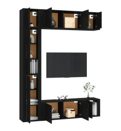 Ensemble de meubles TV 7 pcs Noir Bois d'ingénierie