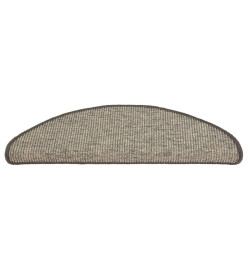 Tapis d'escalier auto-adhésifs 15 pcs Gris et beige 65x21x4 cm