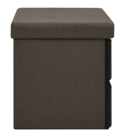 Banc de rangement pliable Marron foncé 76x38x38 cm Faux lin