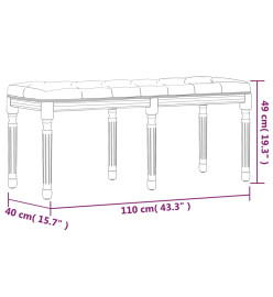 Banc Noir 110x40x49 cm Velours