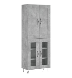 Buffet haut Gris béton 69,5x34x180 cm Bois d'ingénierie