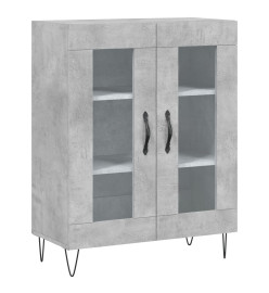 Buffet haut Gris béton 69,5x34x180 cm Bois d'ingénierie