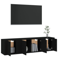 Ensemble de meubles TV 3 pcs Noir Bois d'ingénierie