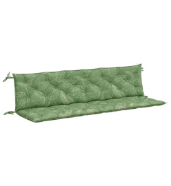 Coussins de banc de jardin lot de 2 motif de feuilles tissu