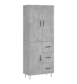 Buffet haut Gris béton 69,5x34x180 cm Bois d'ingénierie