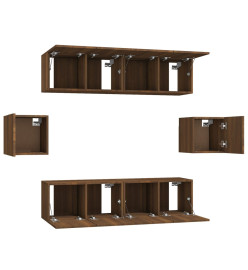 Ensemble de meubles TV 6 pcs Chêne marron Bois d'ingénierie