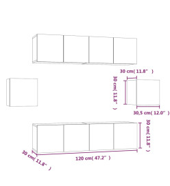 Ensemble de meubles TV 6 pcs Chêne marron Bois d'ingénierie