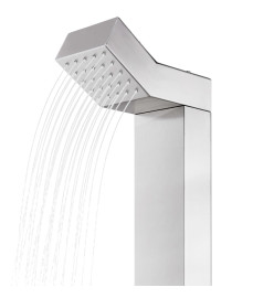 Douche de jardin avec base gris 225 cm Acier inoxydable