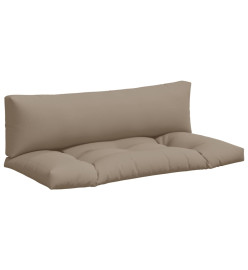 Coussins de palette 2 pcs taupe tissu