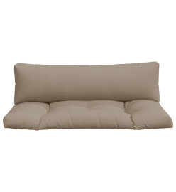 Coussins de palette 2 pcs taupe tissu