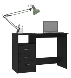 Bureau avec tiroirs Noir 110x50x76 cm Aggloméré