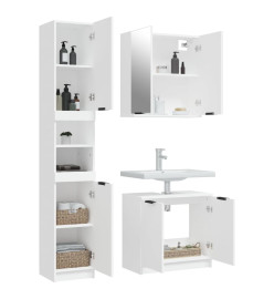 Ensemble d'armoires salle de bain 3 pcs blanc bois d'ingénierie