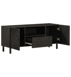 Meuble TV noir 105x33x46 cm bois massif de manguier