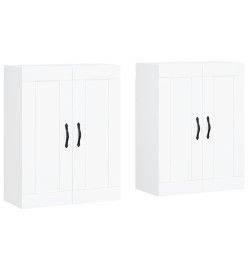 Armoires murales 2 pcs blanc bois d'ingénierie