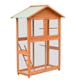 Cage à oiseaux Pin massif et bois de sapin 125,5x59,5x164 cm