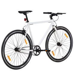 Vélo à pignon fixe blanc et noir 700c 51 cm