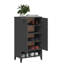 Armoire à chaussures VIKEN gris anthracite bois de pin solide