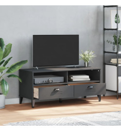 Meuble TV VIKEN gris anthracite bois de pin solide