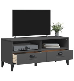 Meuble TV VIKEN gris anthracite bois de pin solide