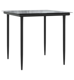 Mobilier à dîner de jardin 5 pcs Noir Résine tressée