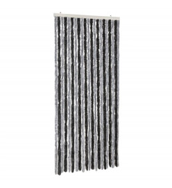 Rideau anti-mouches gris et noir 100x230 cm chenille