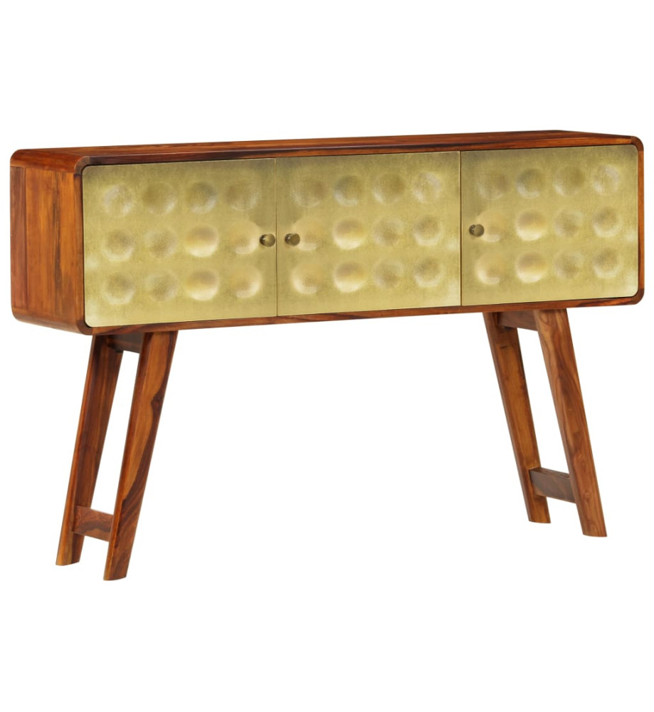 Buffet Bois de Sesham solide Imprimé doré 120 x 30 x 80 cm