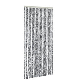 Rideau anti-mouches gris et noir et blanc 100x230 cm chenille